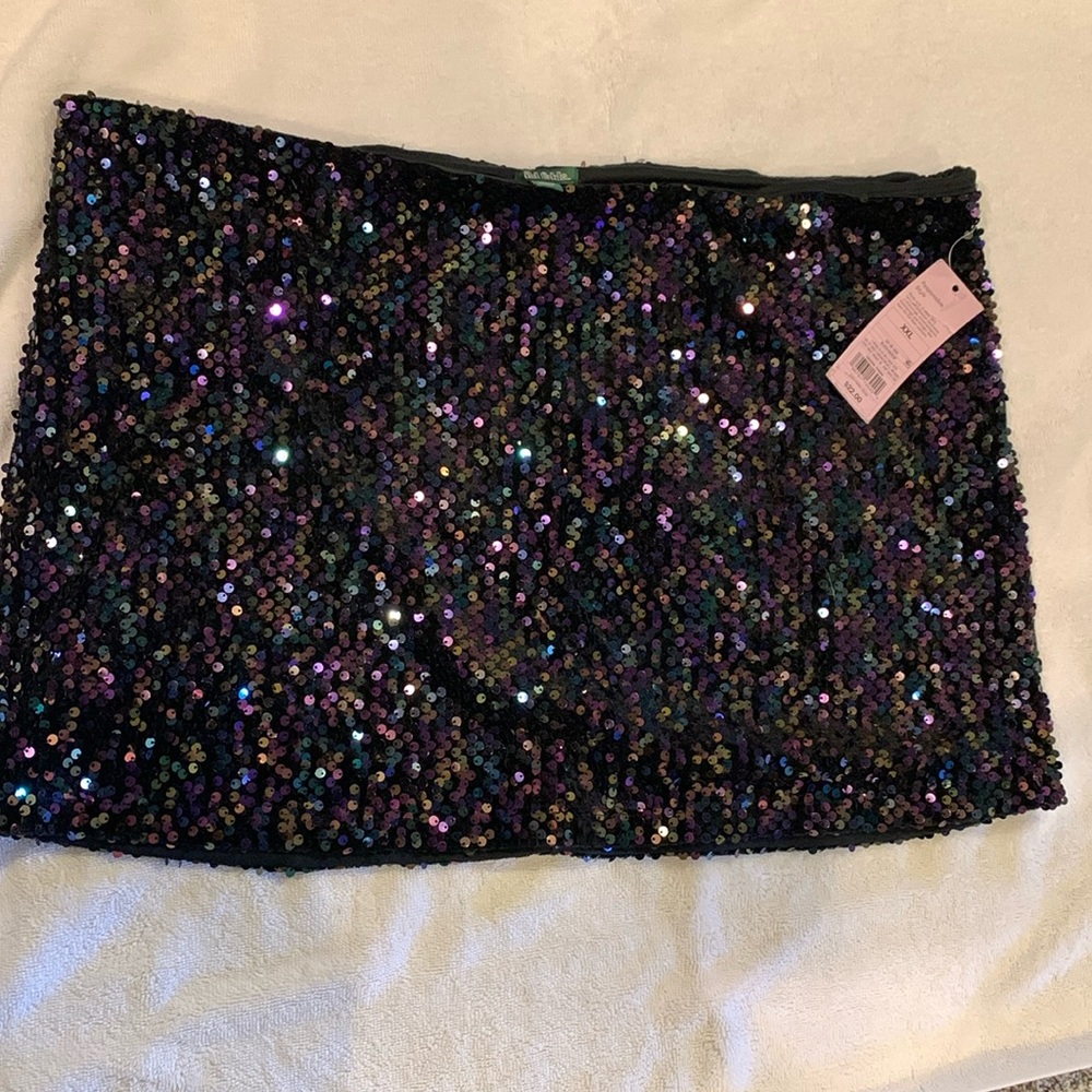 NWT Wild Fable black sequin mini skirt xxl